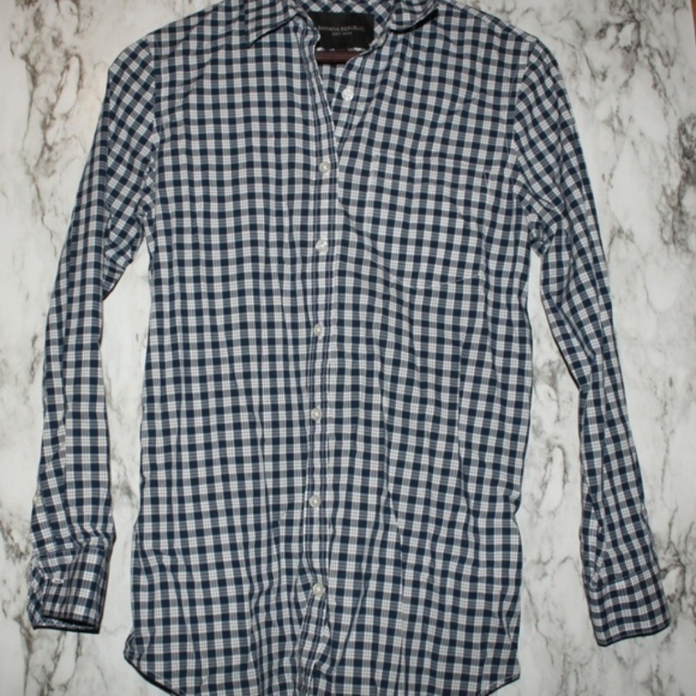 Banana Republic Checkered Long Sleeve Shirt XSmall